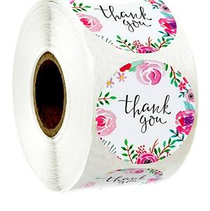 500 Thank you stickers 1.5" inch size roll